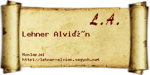 Lehner Alvián névjegykártya